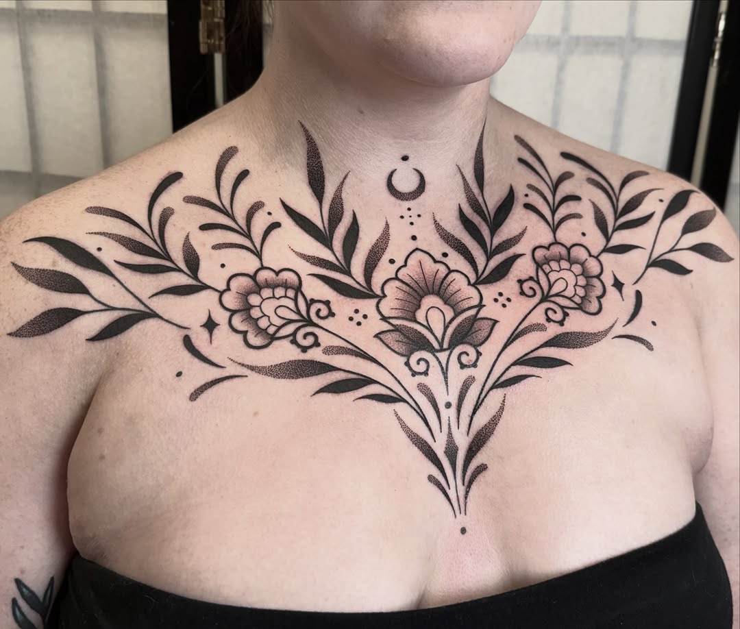 Tattoo by @roseydeers — dotwork, ornamental