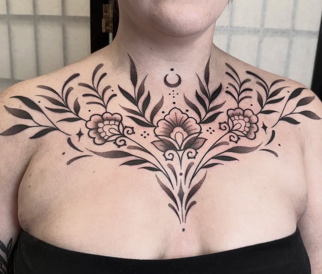 Tattoo by @roseydeers — dotwork, ornamental
