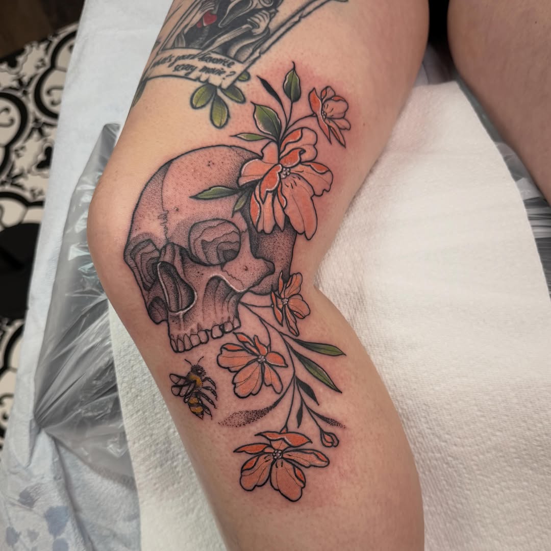 Tattoo by @_crybaby.tattoos — dotwork, realism