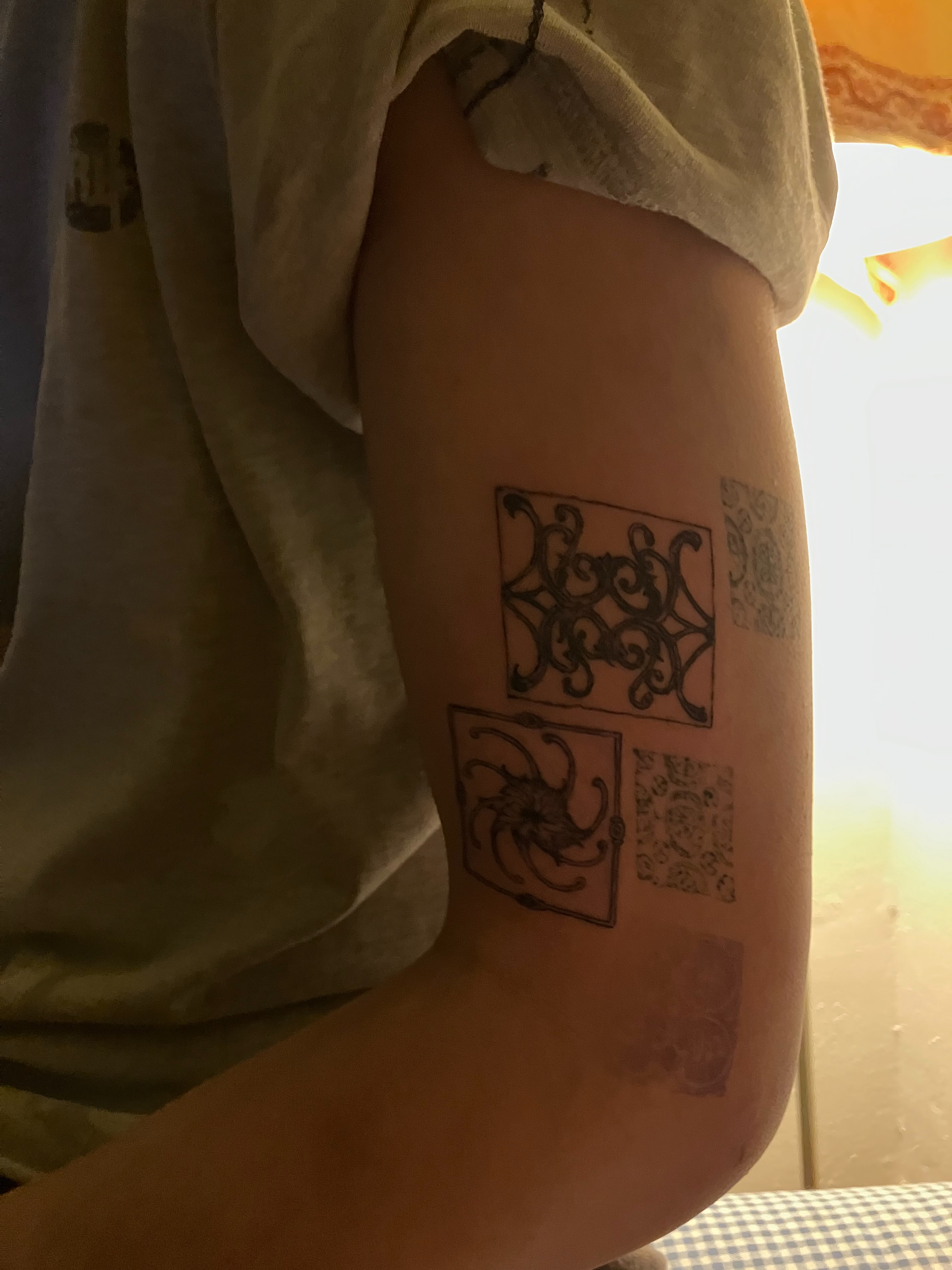 Geometric patterns geometric tattoo on the forearm by Sashka