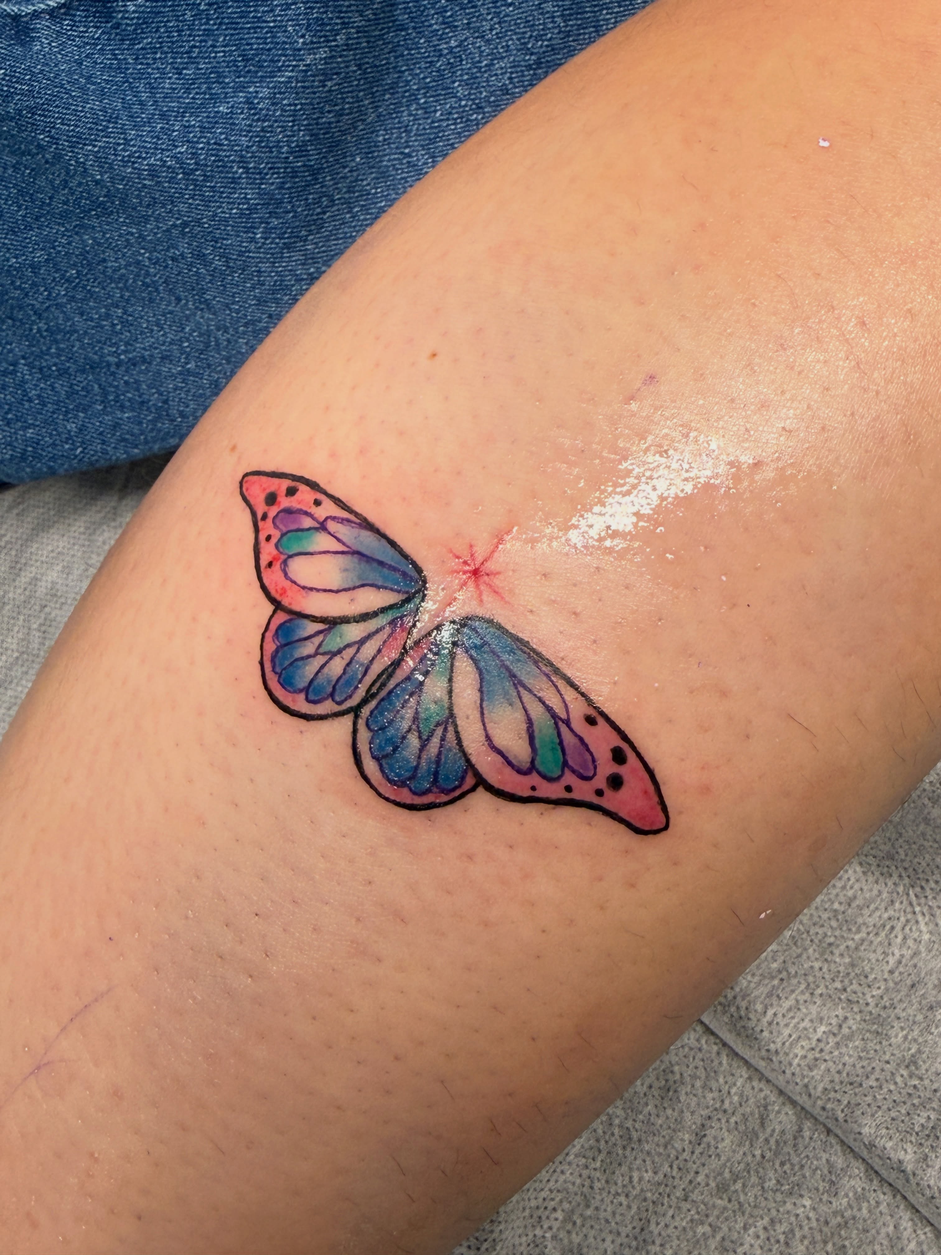 Butterfly watercolor tattoo on the forearm by nova ♡ˎˊ˗ tattoo apprentice