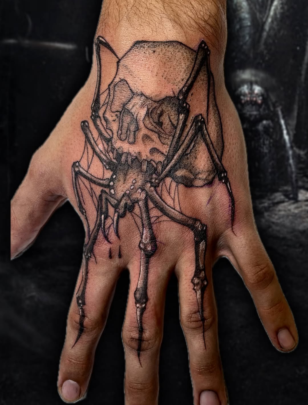 Tattoo by @theghouligan — black_and_grey, dark_realism