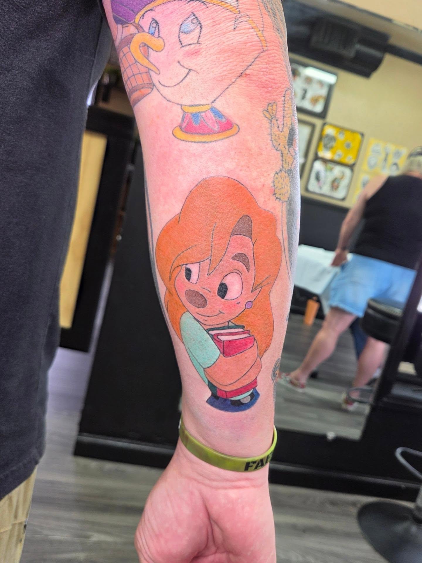 Adventure Time characters anime tattoo on the forearm by Jessica Duggan