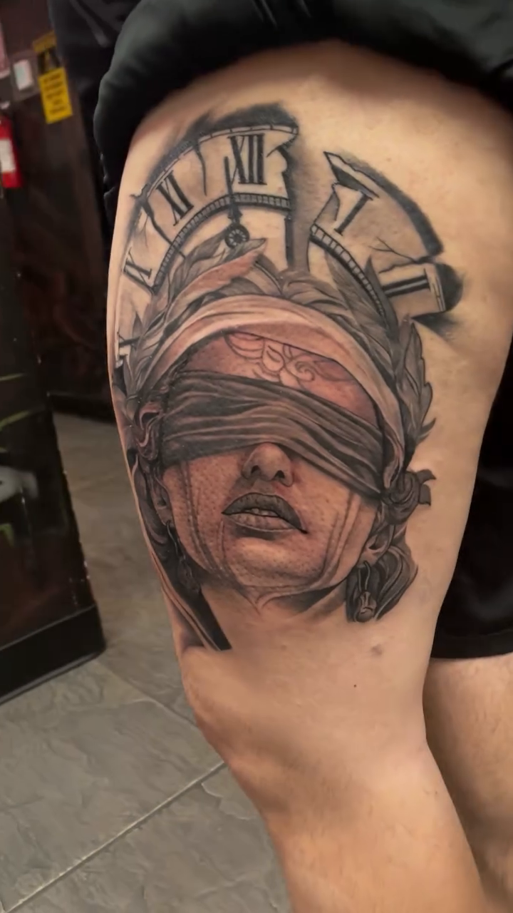 Tattoo by @redneckusotattoo β realism, black_and_grey
