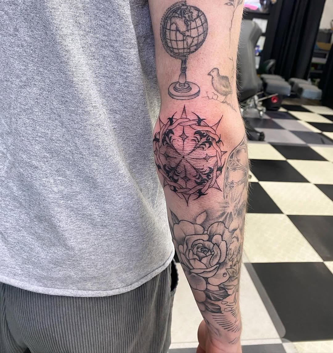 Tattoo by @spencerjonestattoos — blackwork, geometric