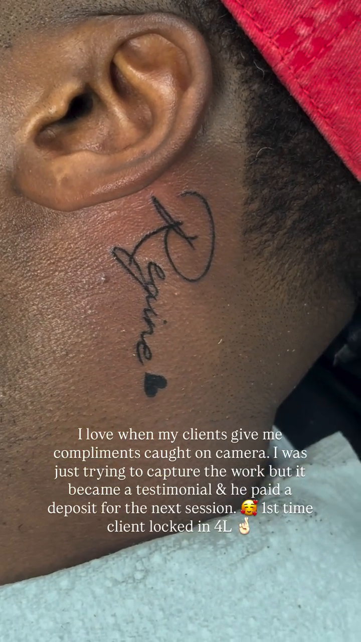 Tattoo by @royaltouchink — lettering_script, fine_line