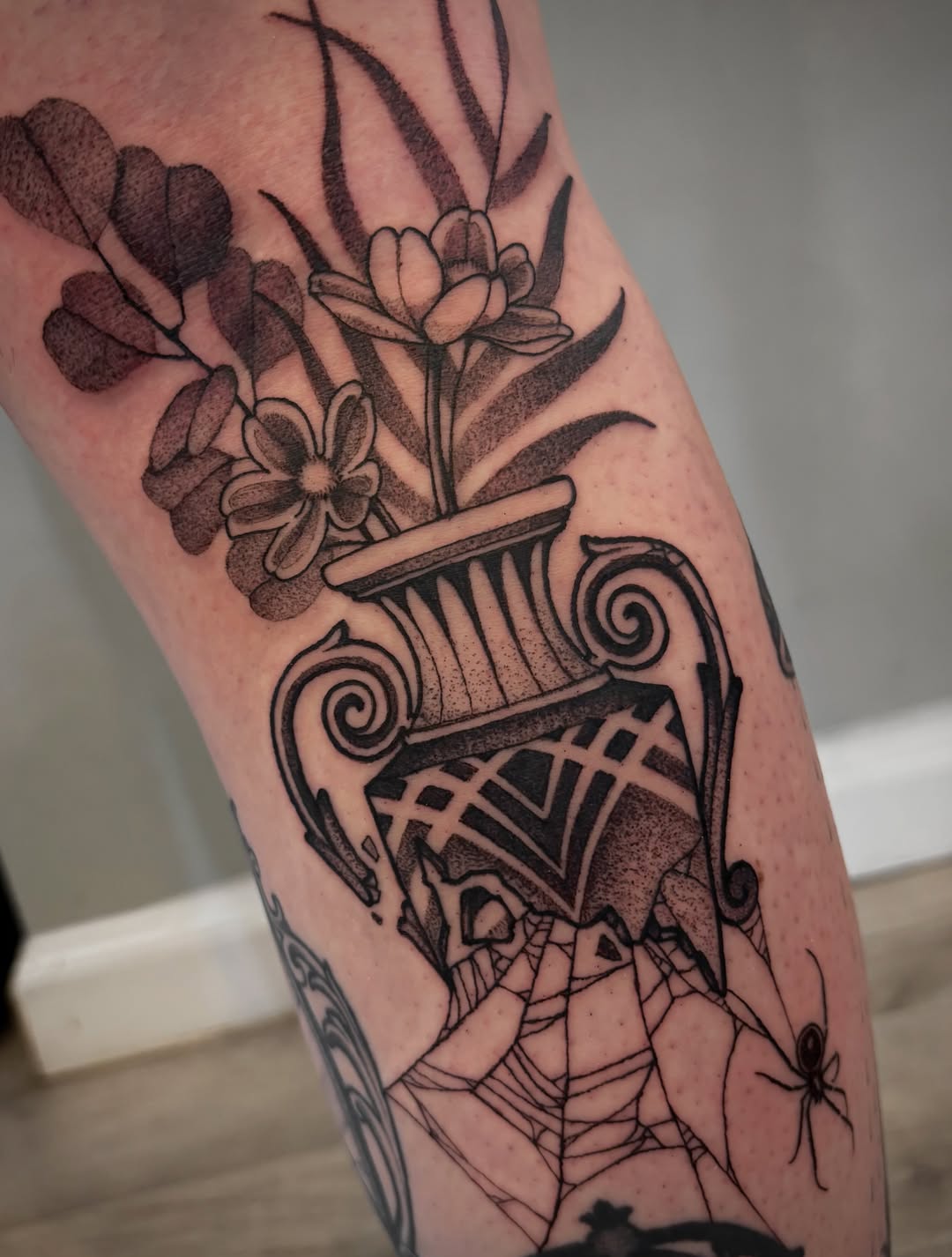 Tattoo by @tk.tattoos — black_and_grey, ornamental