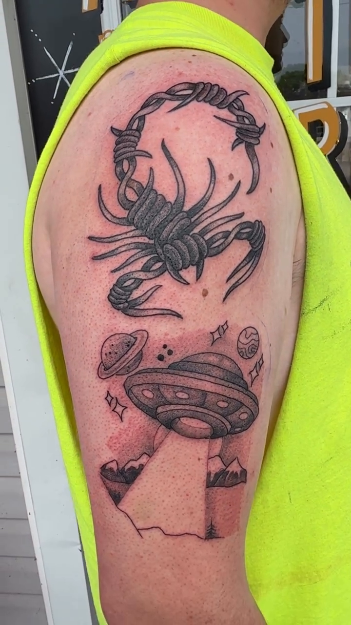 Tattoo by @midwestxjosh — black_and_grey, realism