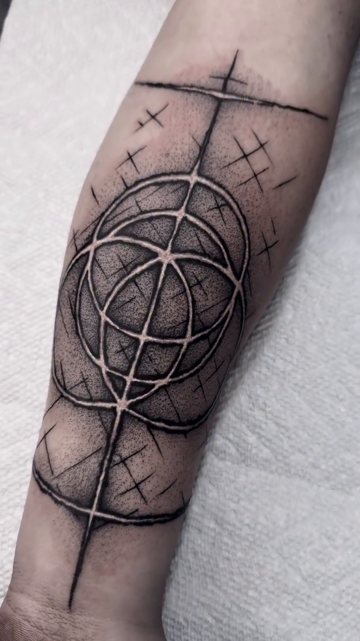 Tattoo by @inkedbydane — geometric, dotwork