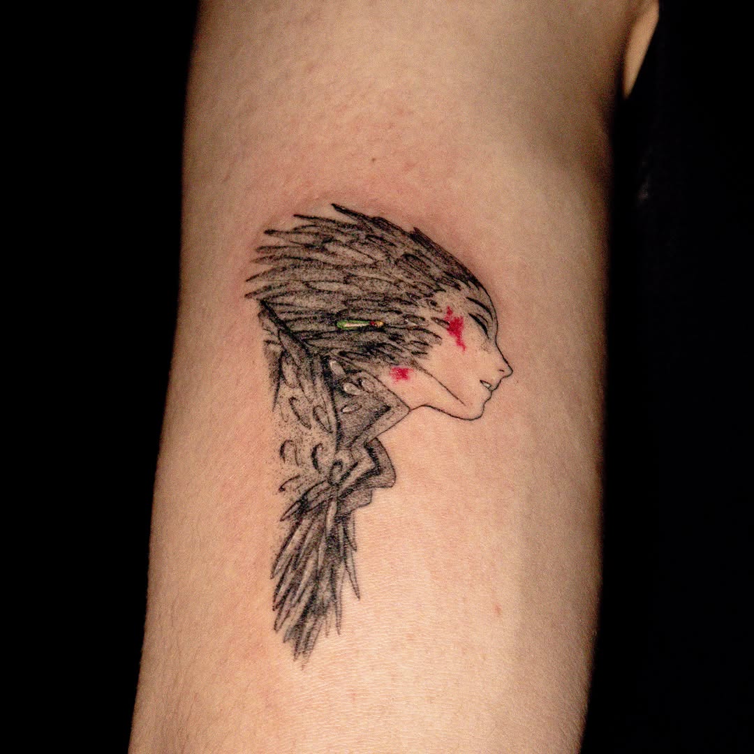 Tattoo by @jojotattooo — illustrative, black_and_grey