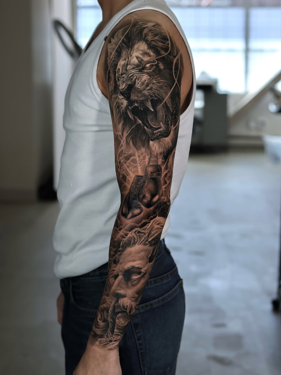 Tattoo by @tattooist_reset β realism, black_and_grey