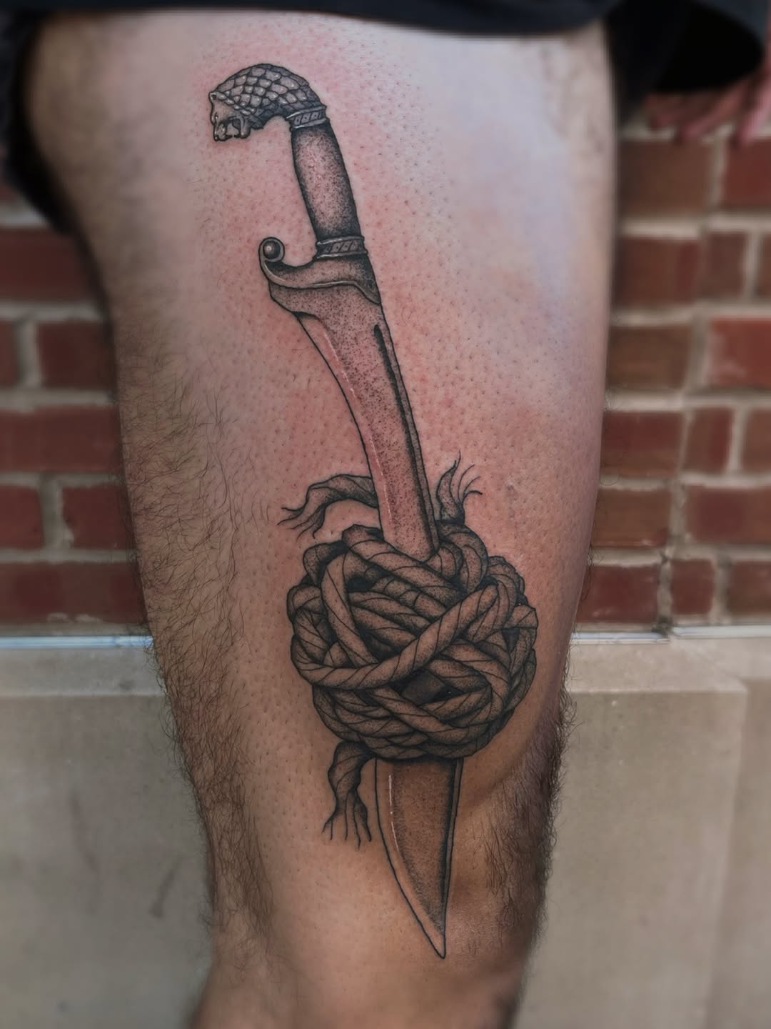 Tattoo by @goatnap — black_and_grey, realism