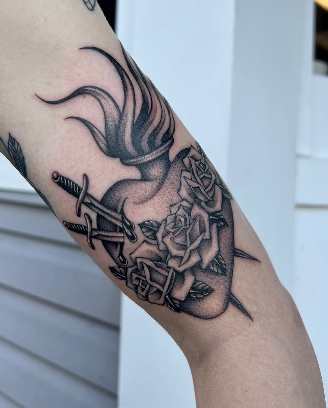 Tattoo by @michelle.chamerlik โ black_and_grey, neo_traditional