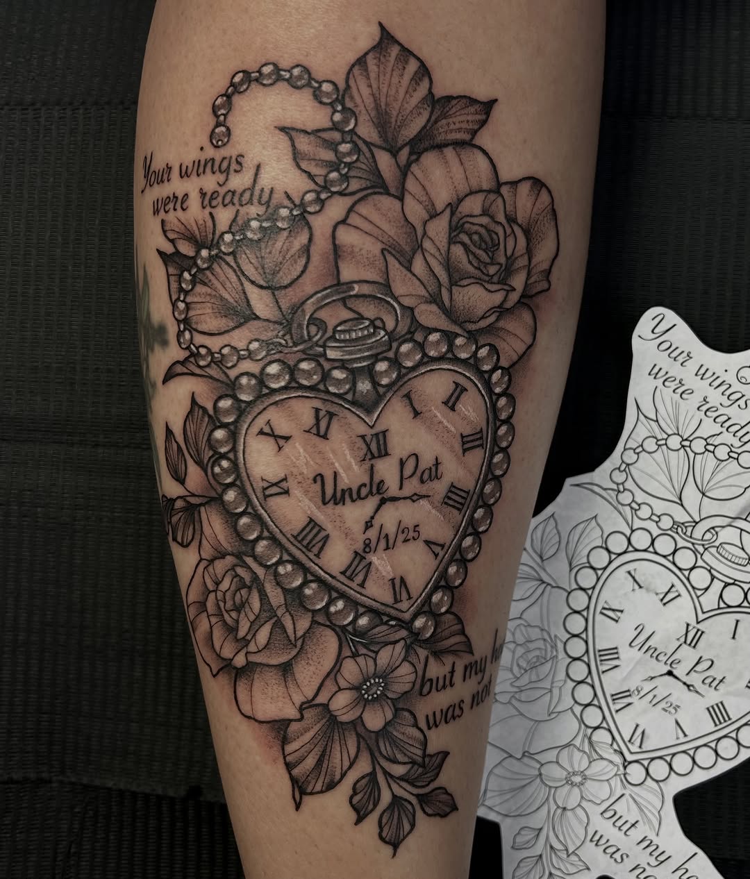 Tattoo by @pourriink — black_and_grey, lettering_script