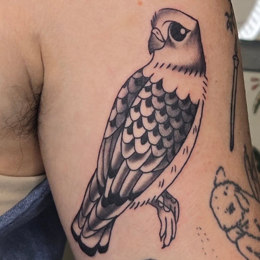 Tattoo by @carshark__ — american_traditional, black_and_grey