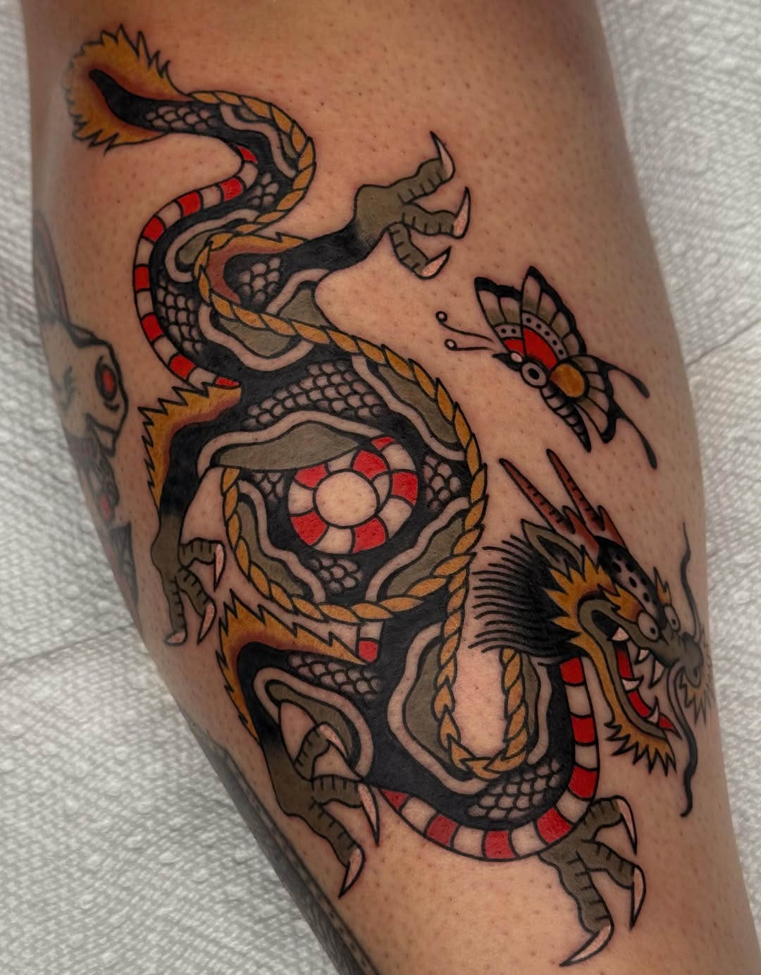 Tattoo by @bridgettetattoos — japanese_irezumi, american_traditional