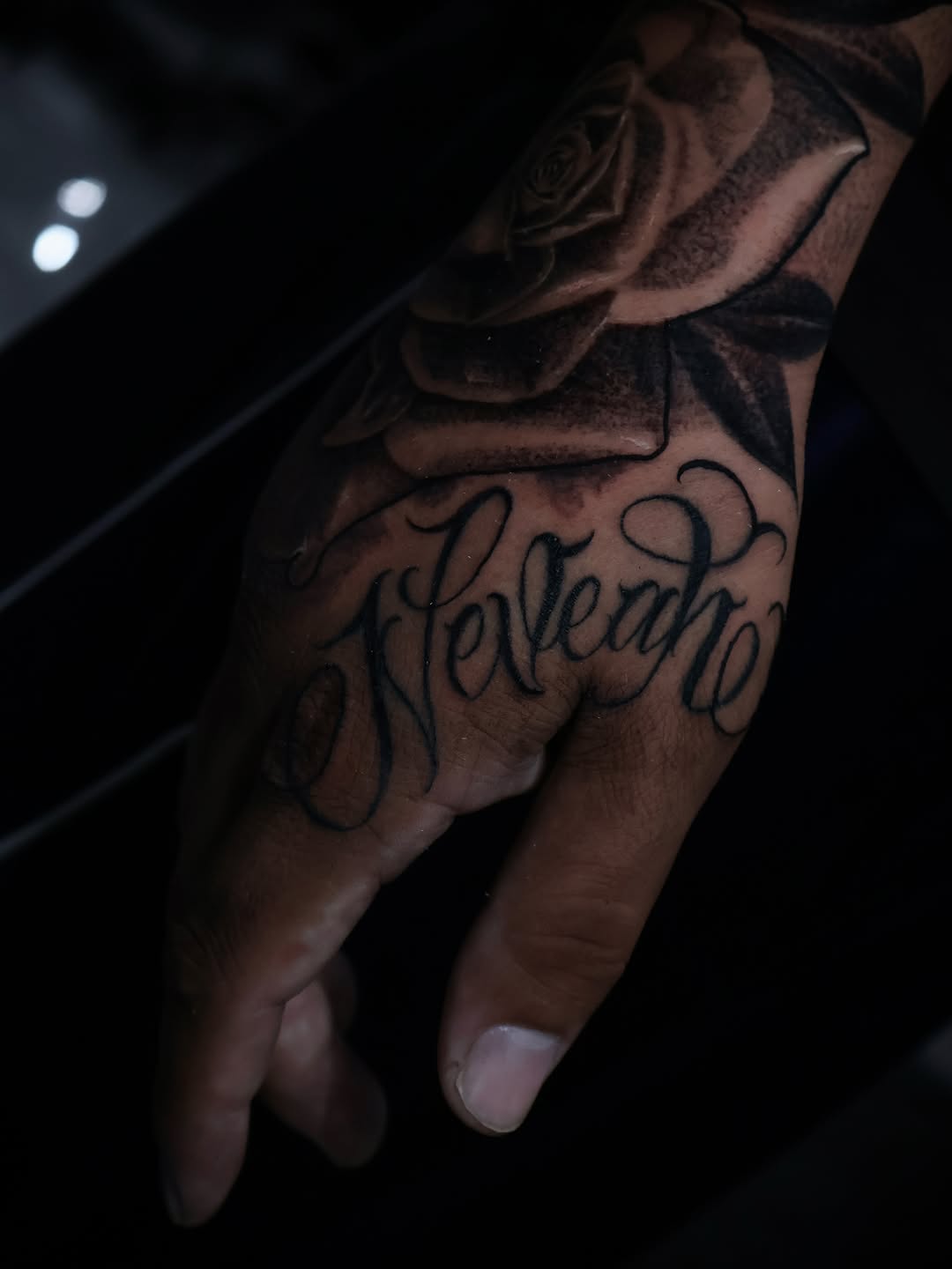 Tattoo by @jmoreno3fr — black_and_grey, lettering_script