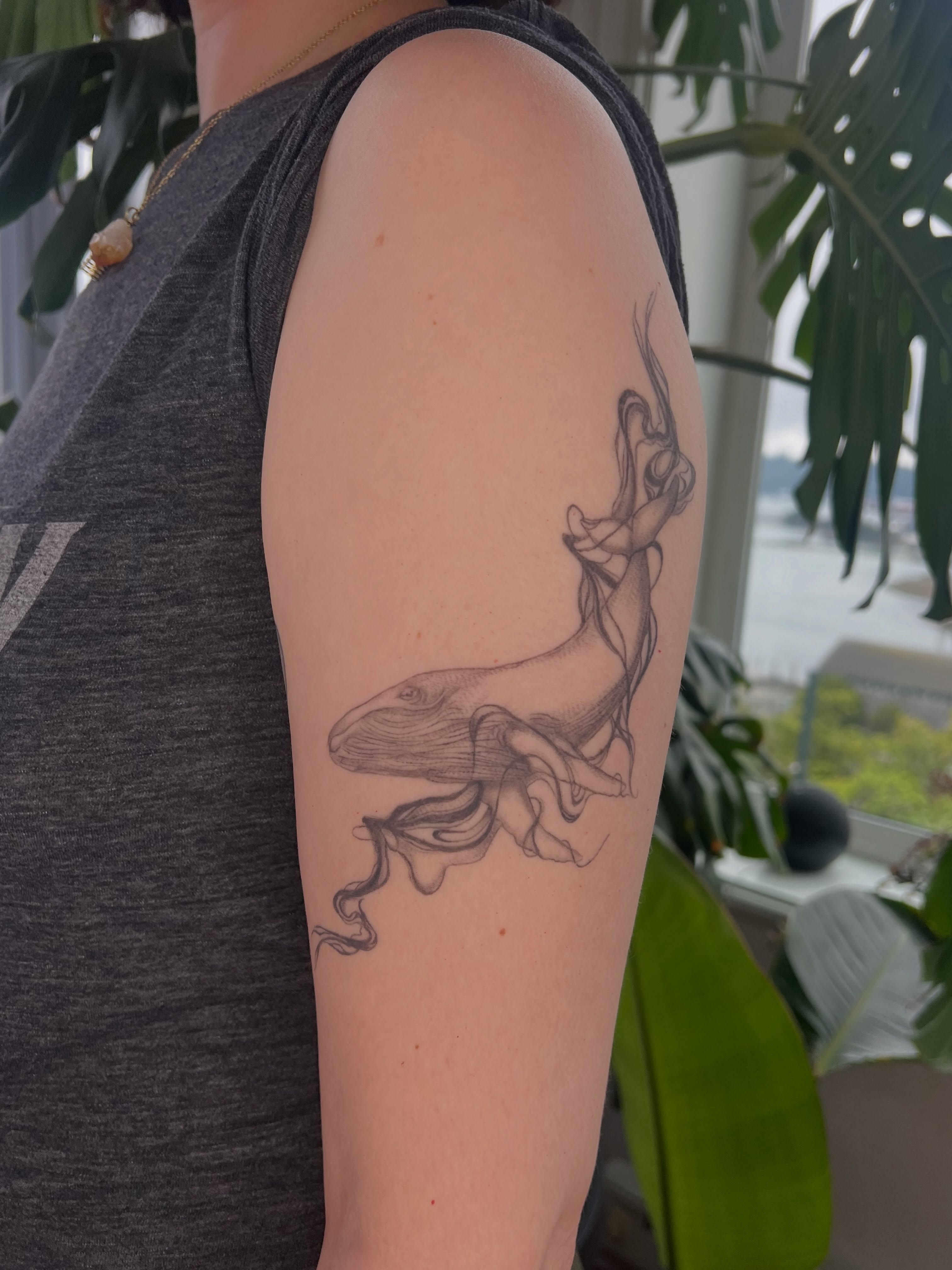 Whale realism tattoo on the forearm by Jordi WA Tacoma Tattooer