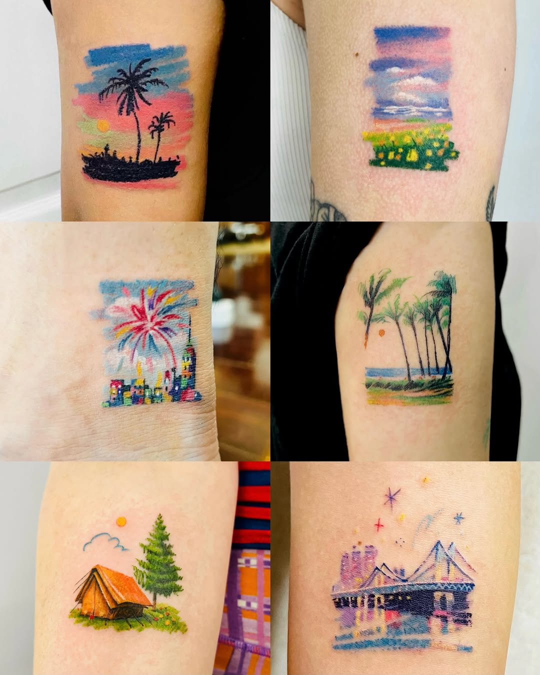 Tattoo by @purinntattoo — watercolor, minimalist