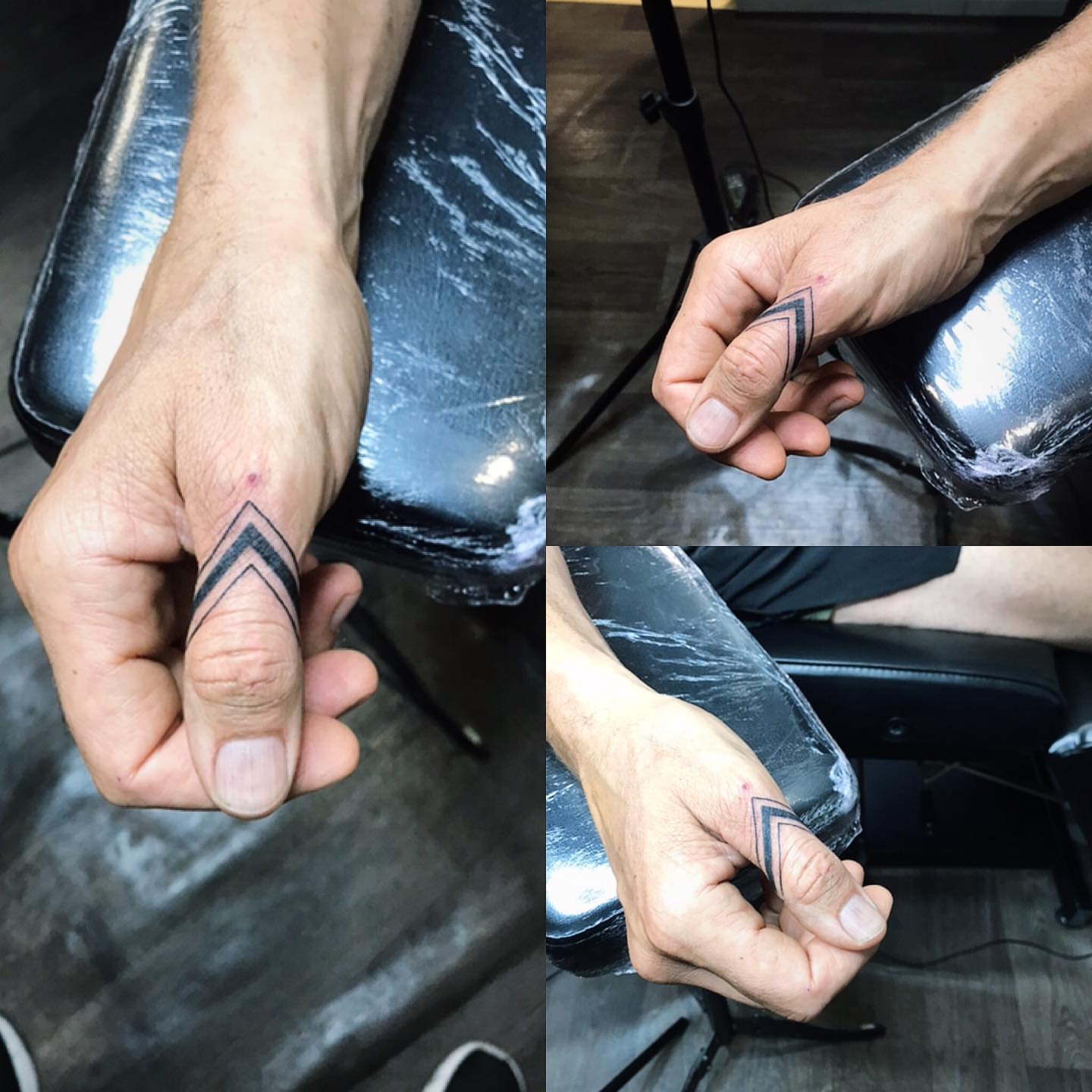 Geometric pattern geometric tattoo on the hand by Moss Quito Tattoo