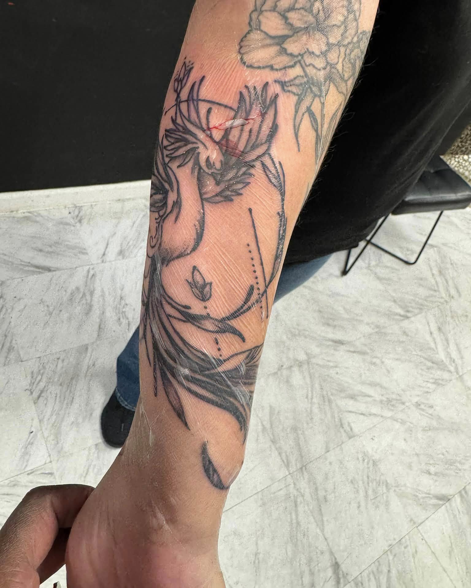 Tattoo by @iamsheinks — black_and_grey