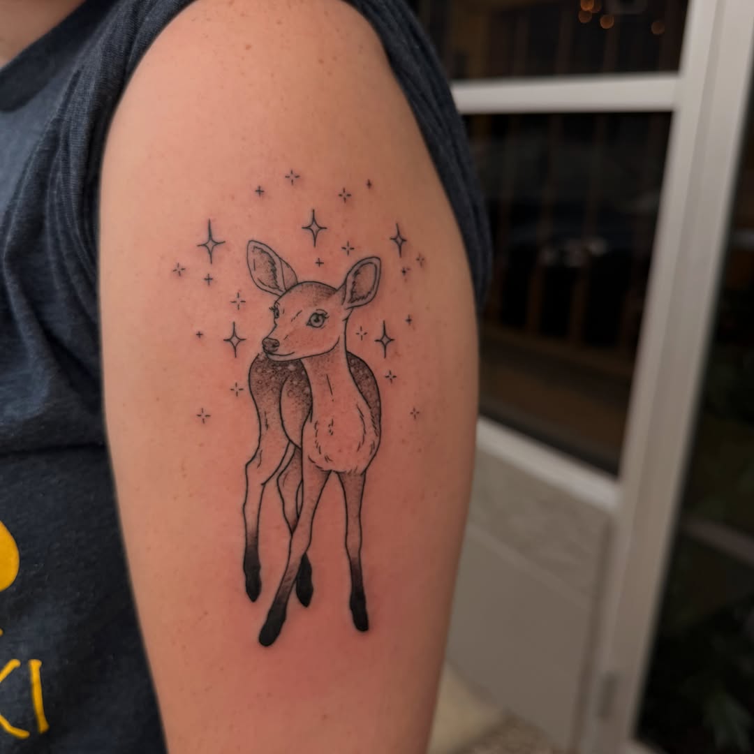 Tattoo by @ericarose_tattoos β fine_line, black_and_grey