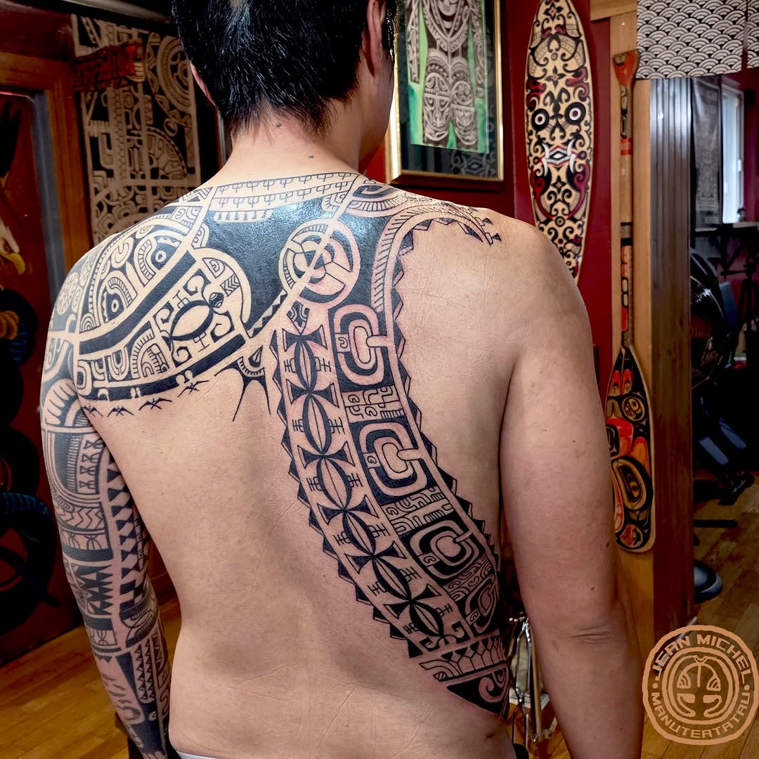 Tattoo by @jeanmichelmanutea — tribal, blackwork