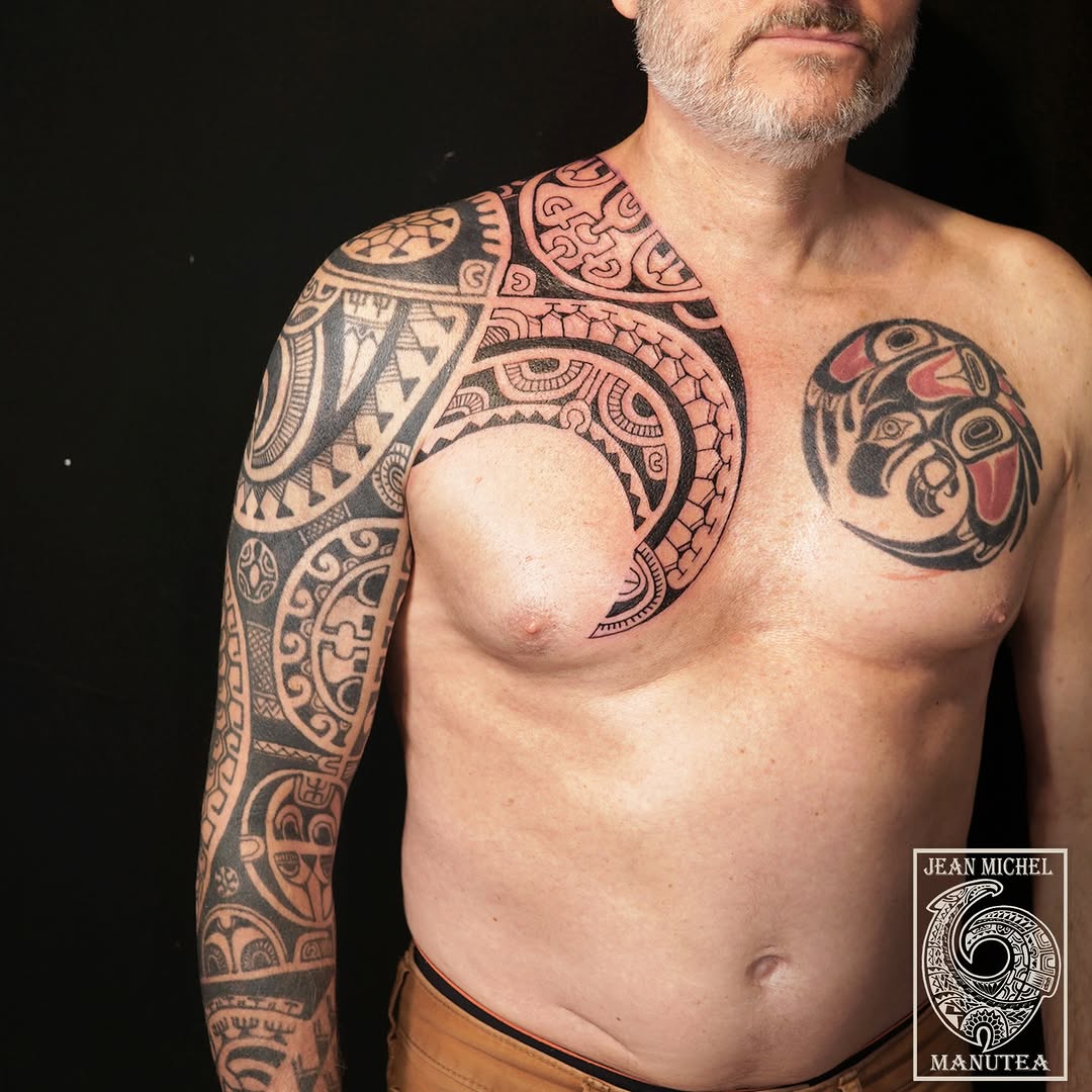 Tattoo by @jeanmichelmanutea — tribal, blackwork