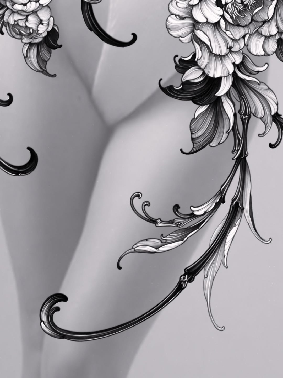 Tattoo by @siio_ink — black_and_grey, ornamental