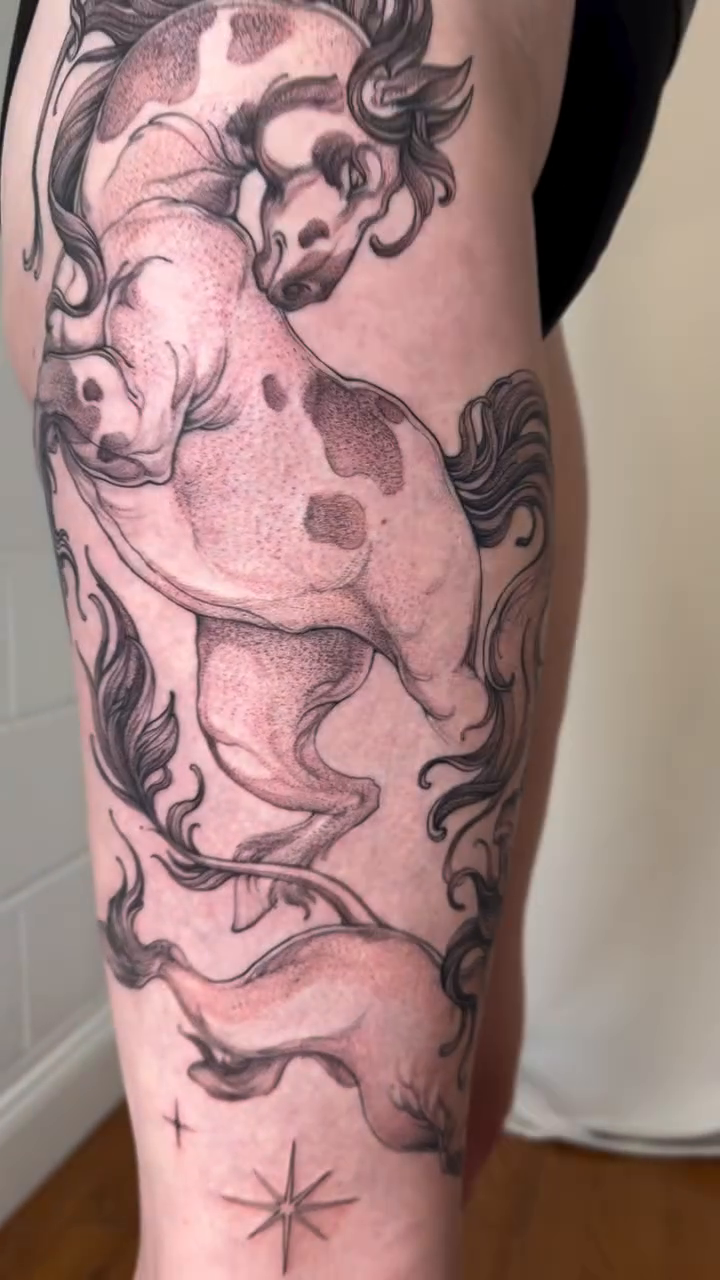 Tattoo by @vaprol — black_and_grey, realism