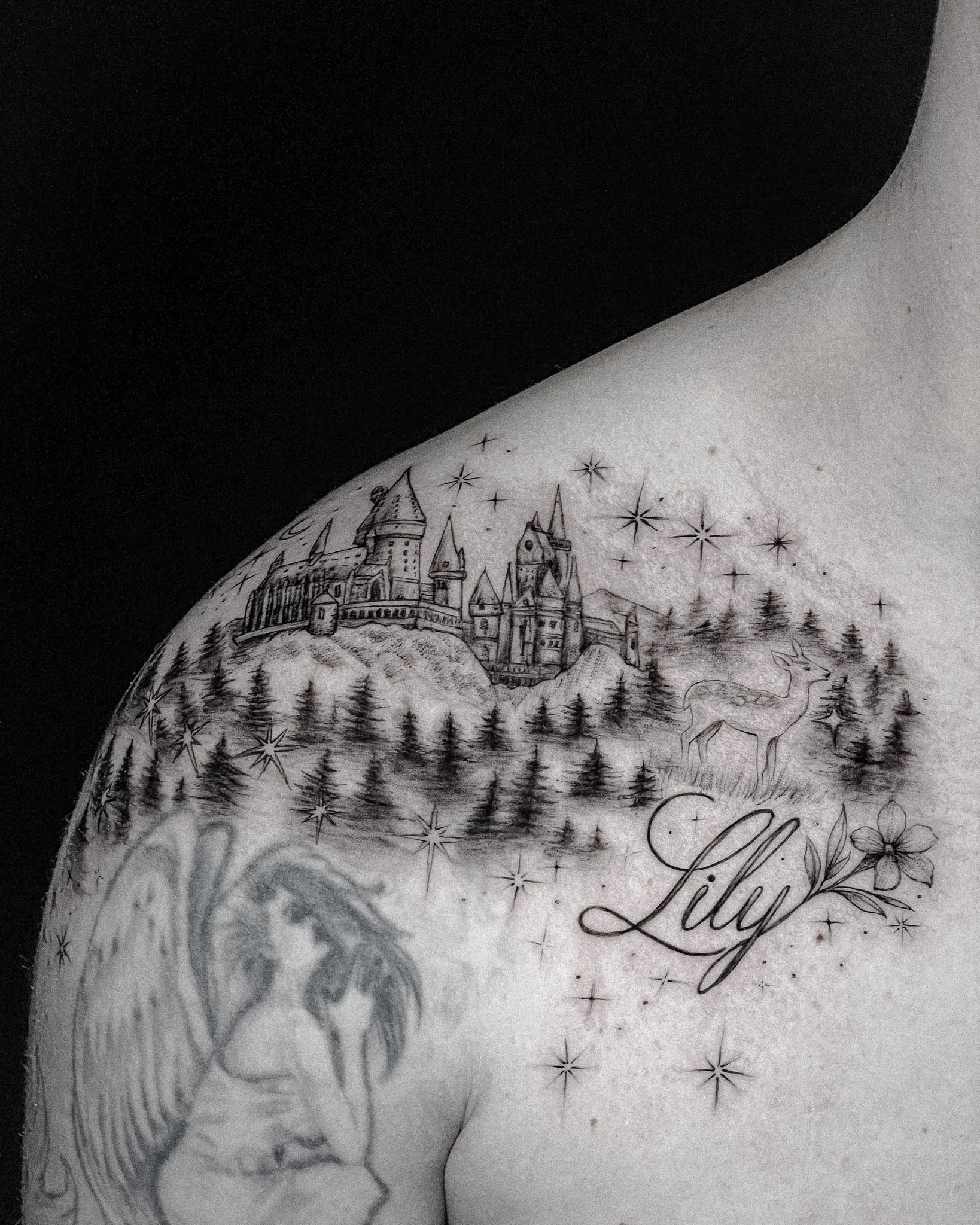 Tattoo by @inshvvn — black_and_grey