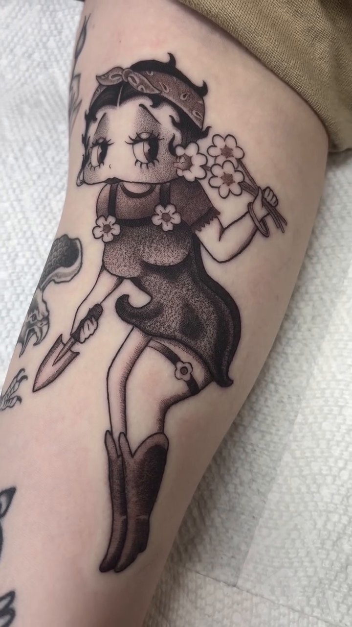 Tattoo by @vicentetattoos — black_and_grey, neo_traditional