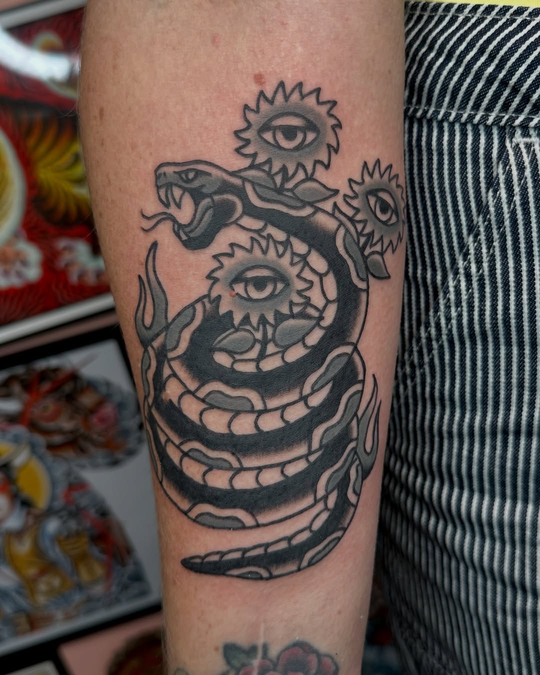 Tattoo by @lurkdiggler — american_traditional, black_and_grey
