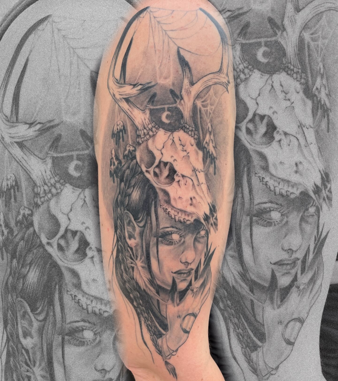 Tattoo by @triple888tattoos — dark_realism, black_and_grey