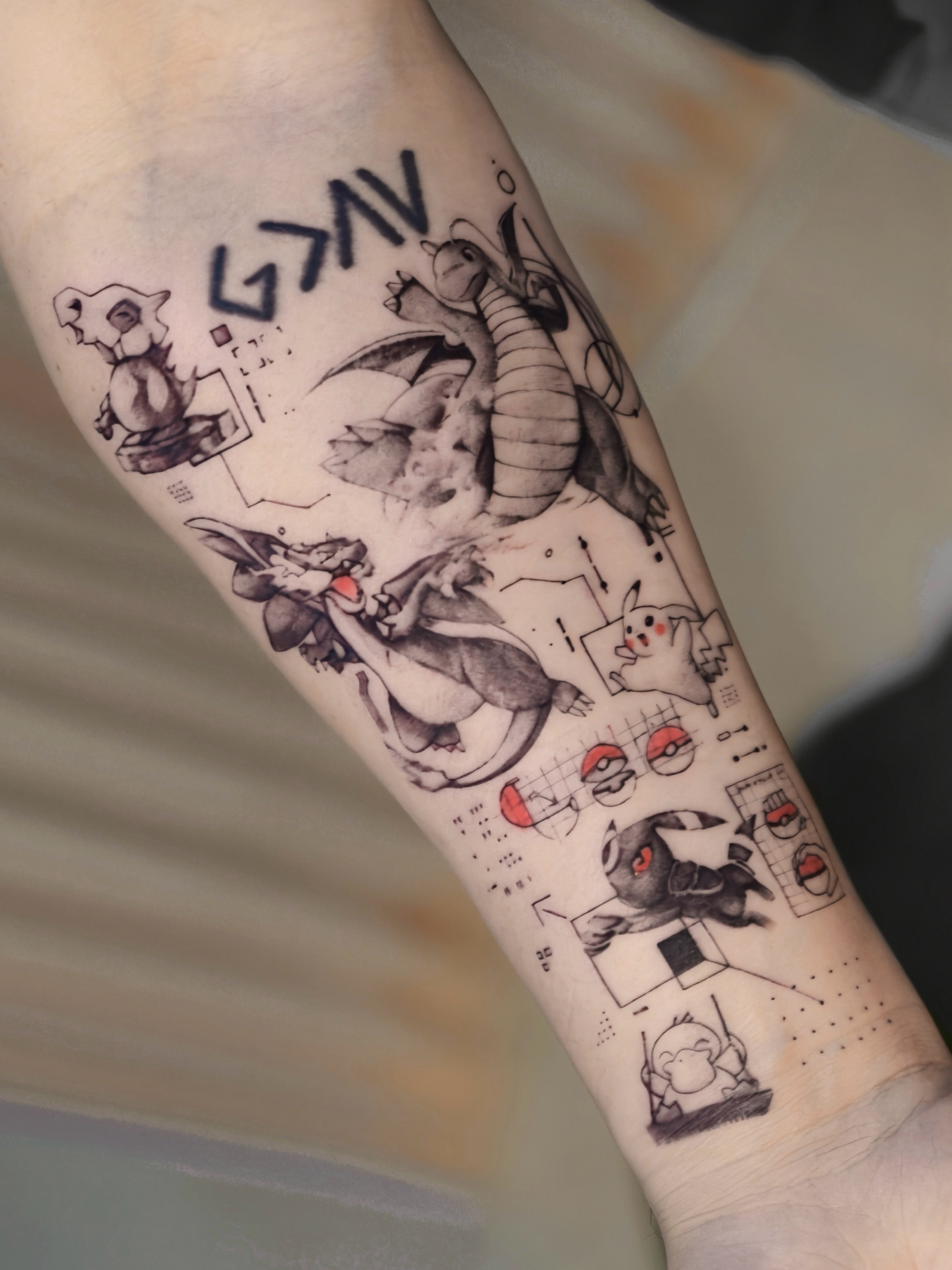 Tattoo by @kimi_tattooist — black_and_grey