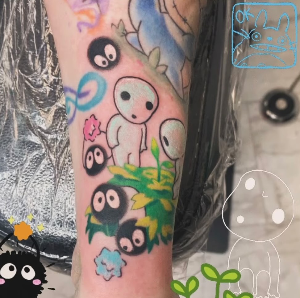 Tattoo by @gillygoatpokes — anime, new_school