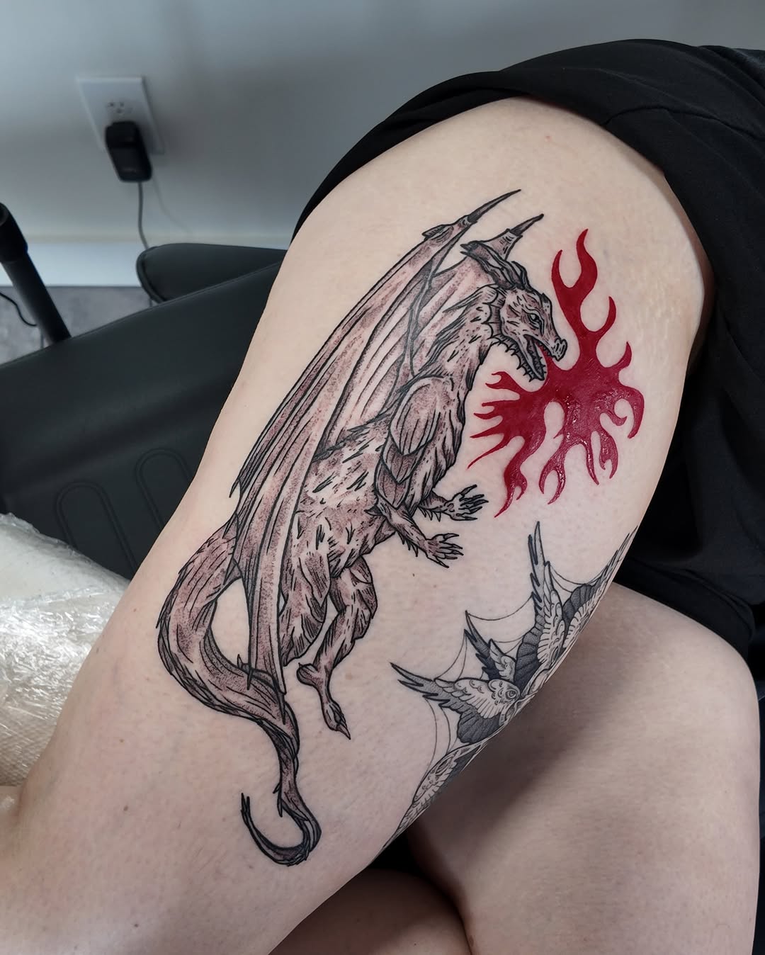 Tattoo by @morgandianntattoo β illustrative, black_and_grey