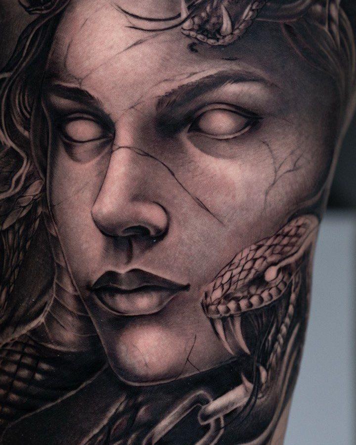 Tattoo by @agtattooartis — realism, black_and_grey