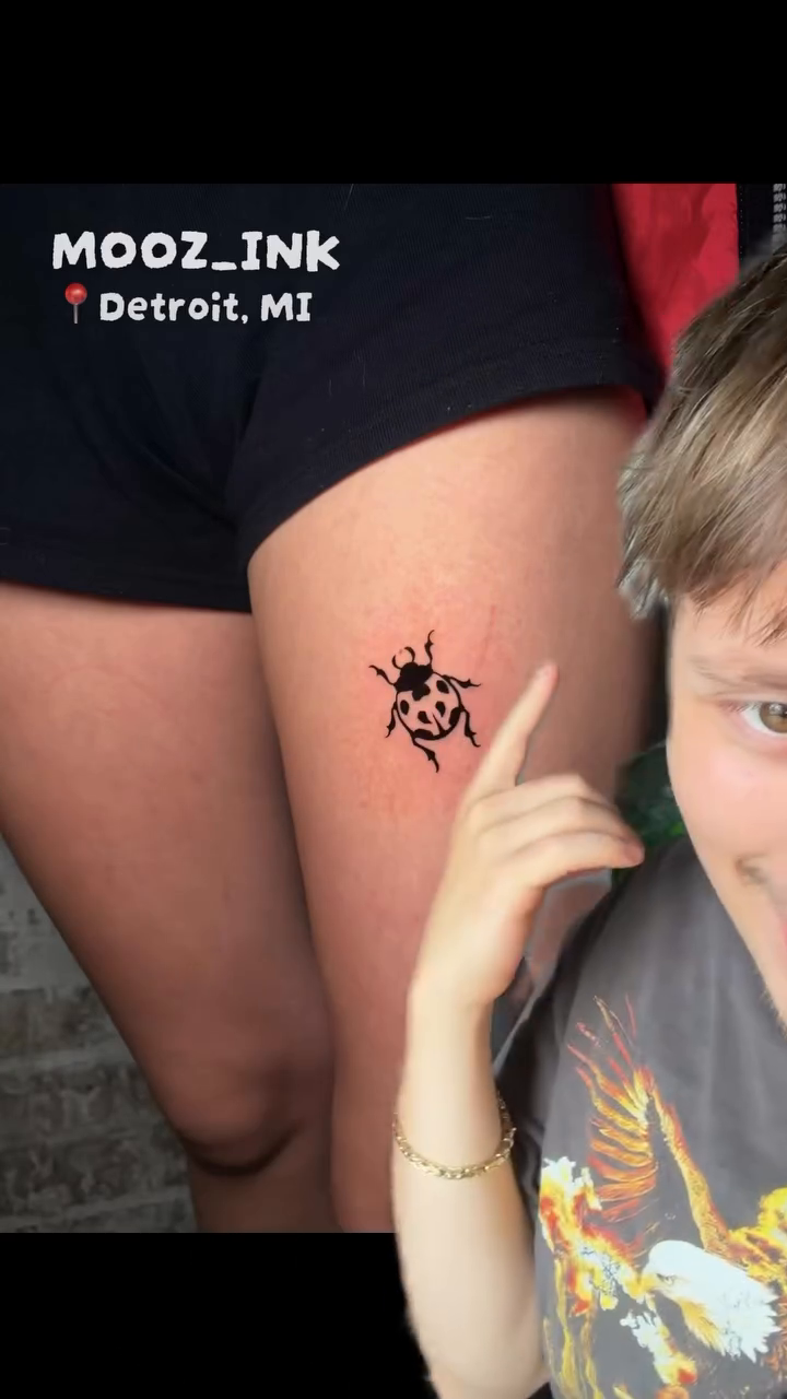 Stylized beetle blackwork tattoo by Musa Selman