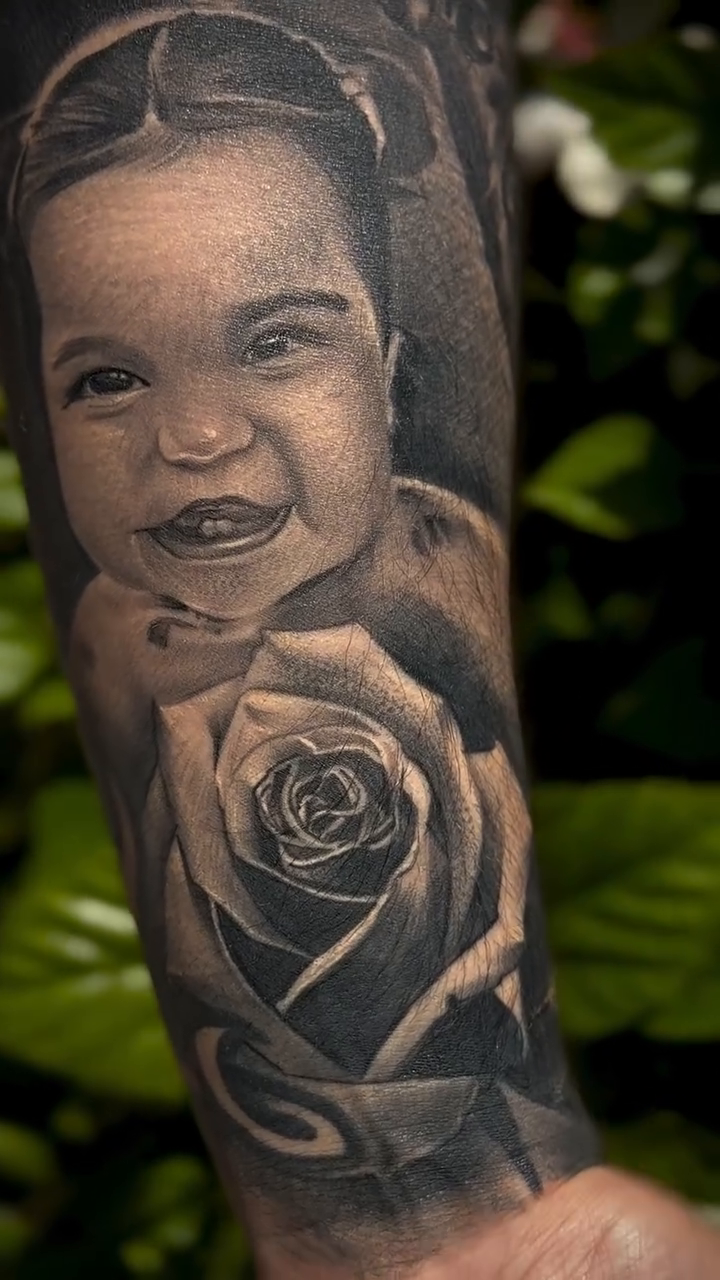 Realism tattoo on the forearm by Raul Rodriguez