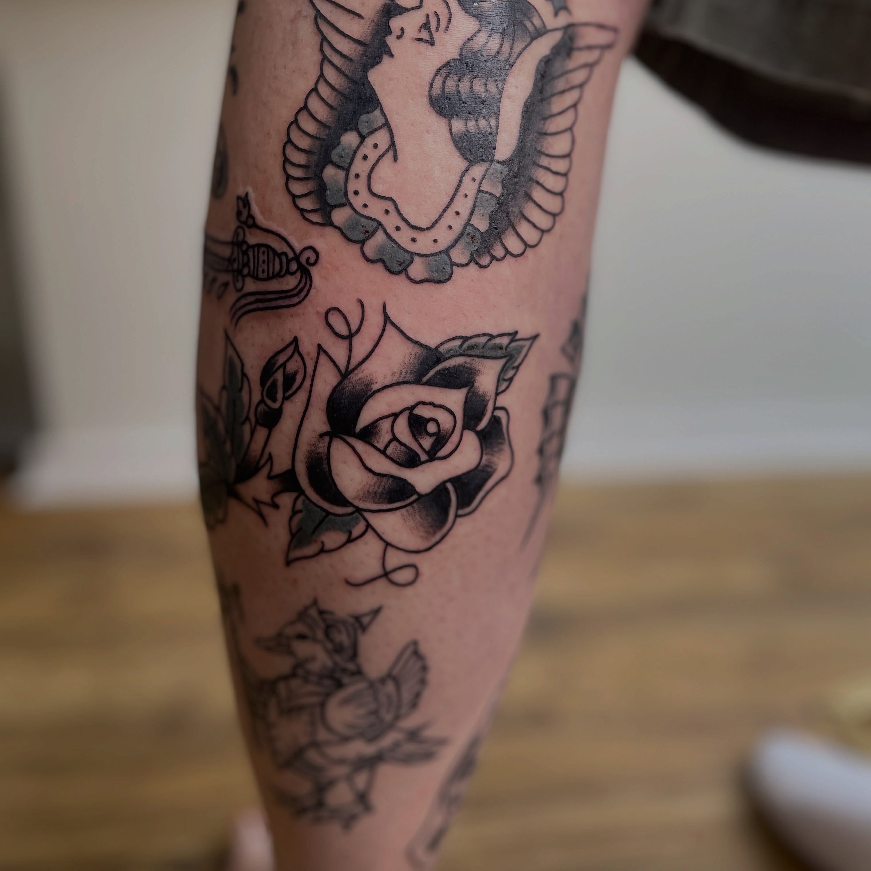 Tattoo by @trad_townsend — american_traditional, black_and_grey