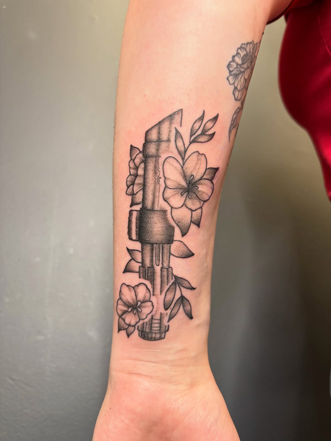 Tattoo by @noahbtattoos — black_and_grey, dotwork