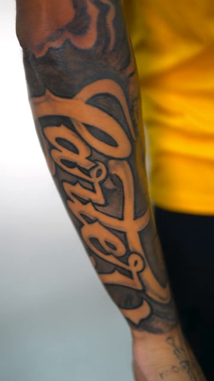 Carter lettering script tattoo by Justin custard Tattoo💉Artist 🎨Painter