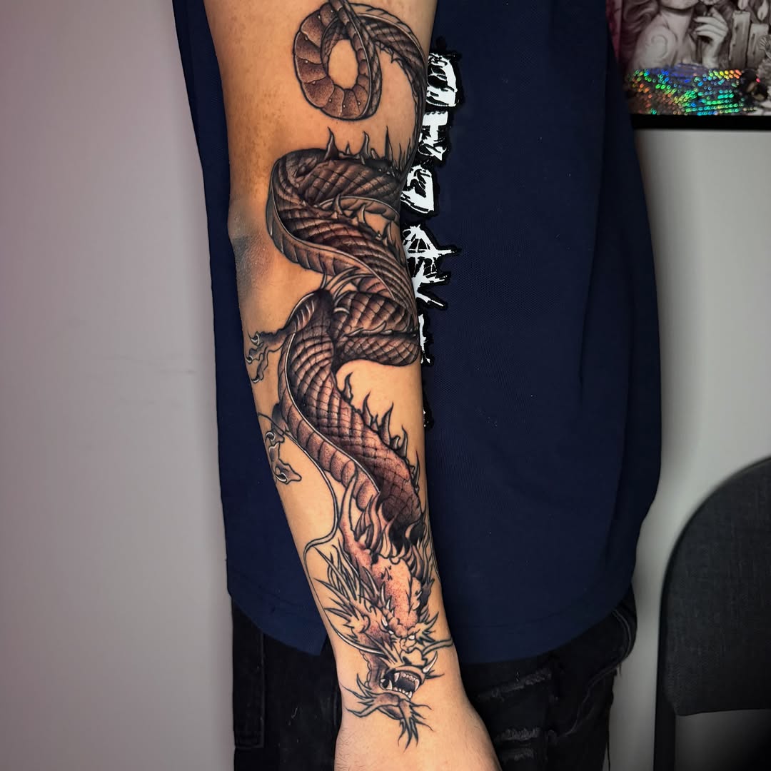Tattoo by @tatts.x.hustler — japanese_irezumi, black_and_grey