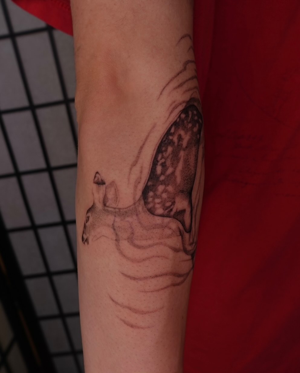 Whale black and grey tattoo on the forearm by jun