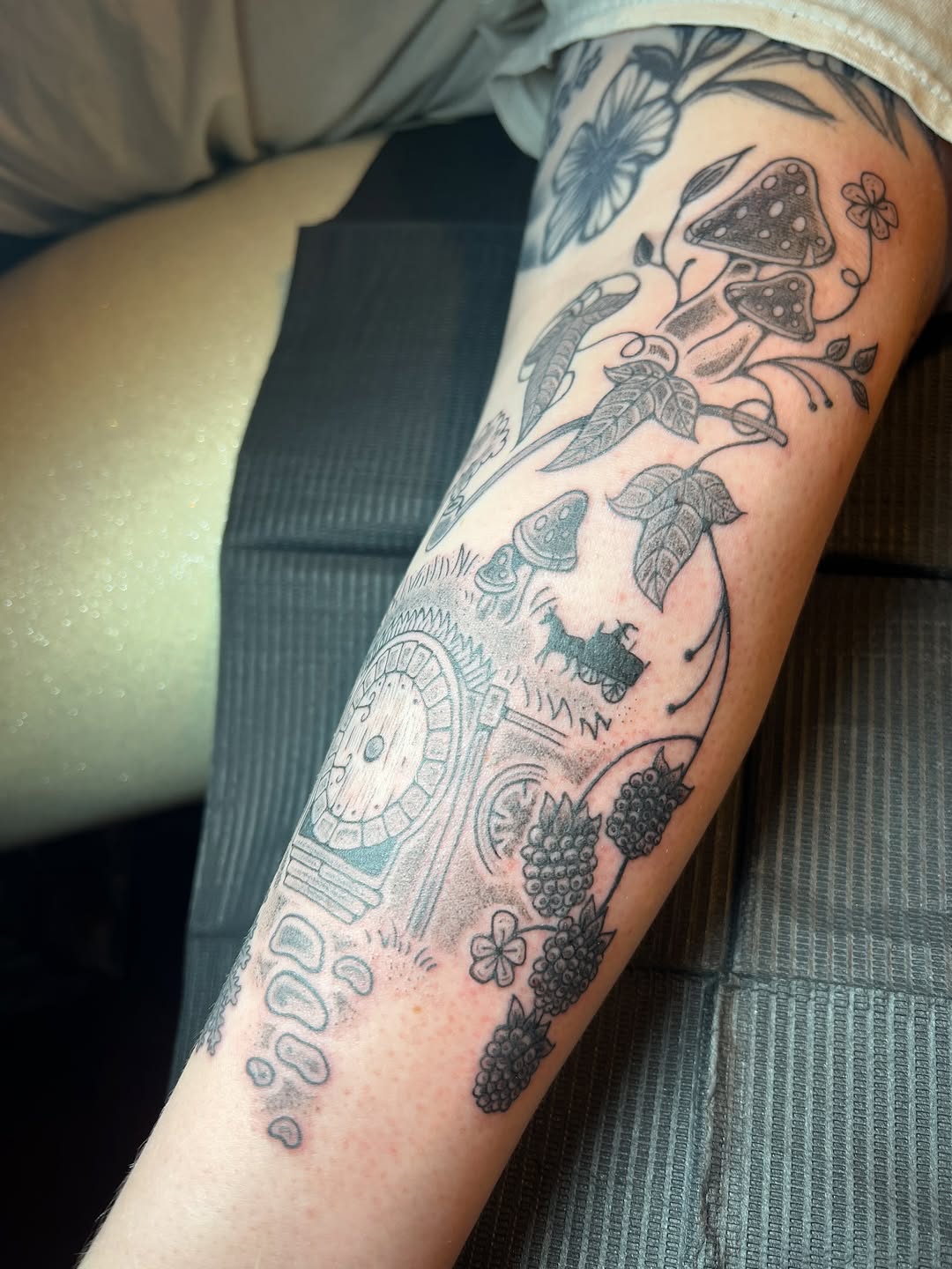 Tattoo by @straydoggiestyle — illustrative, black_and_grey
