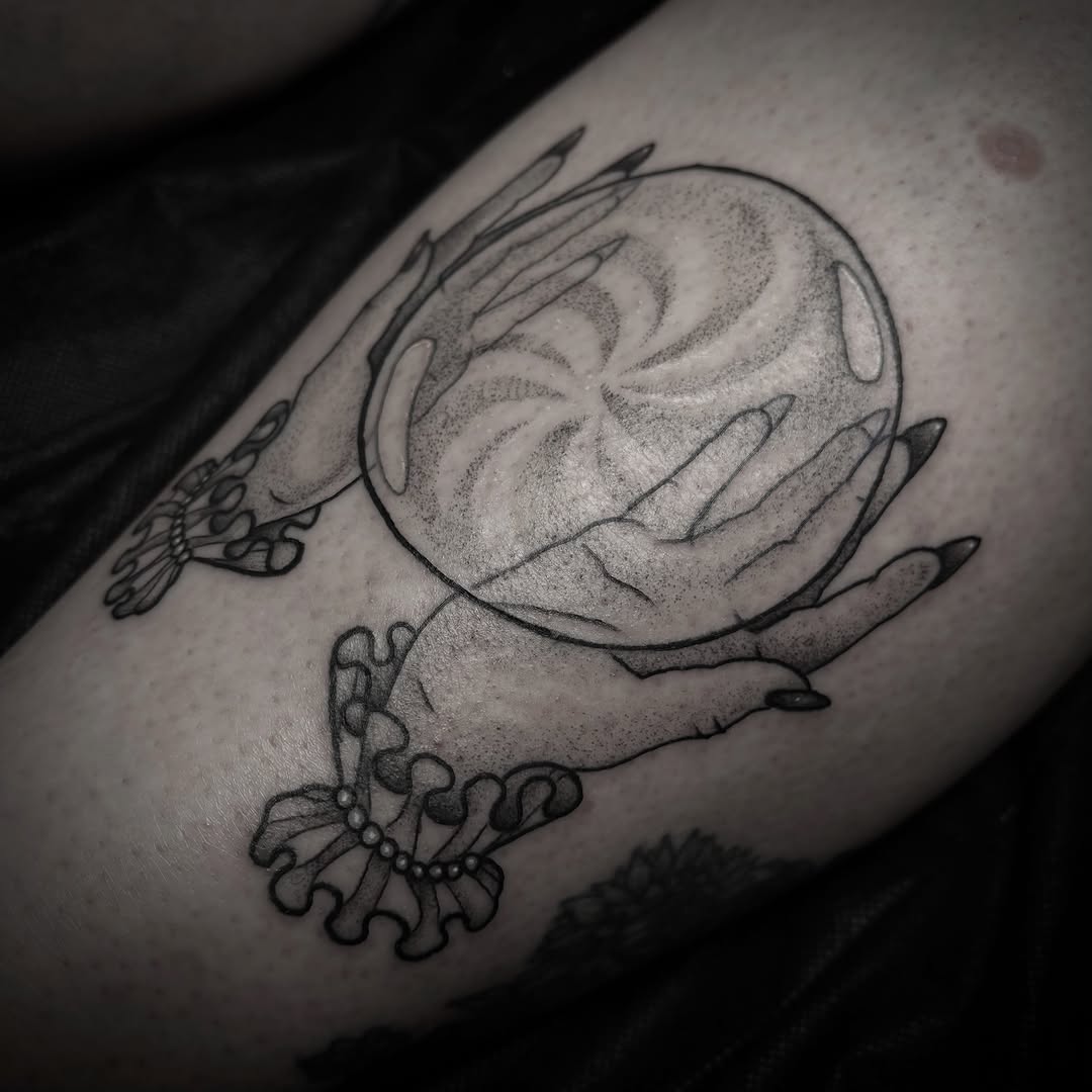 Tattoo by @venoctemtattoo — dotwork, black_and_grey