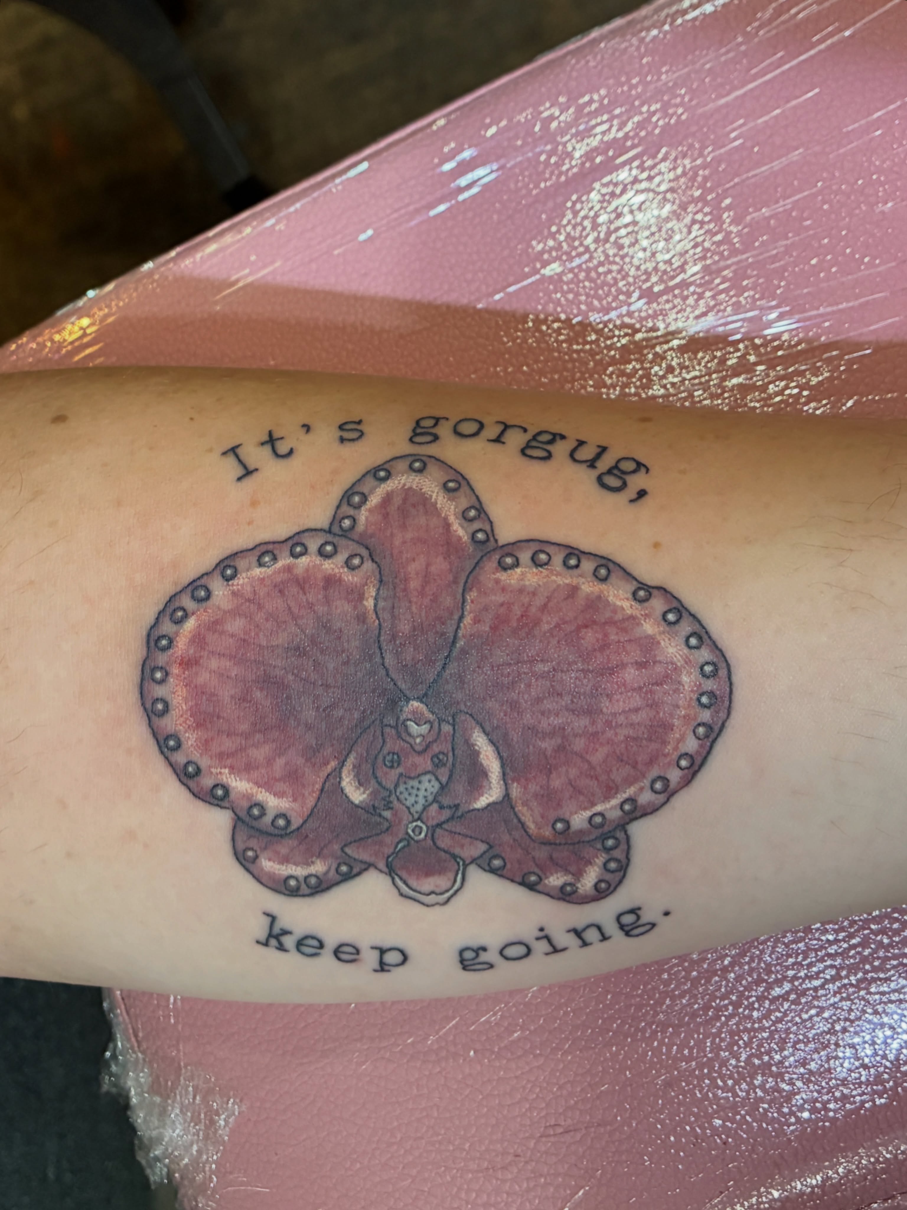 Orchid realism tattoo on the forearm by Seattle Tattoo Artist