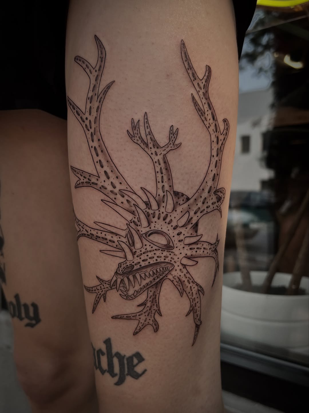 Tattoo by @southpaw.stipple — black_and_grey, illustrative