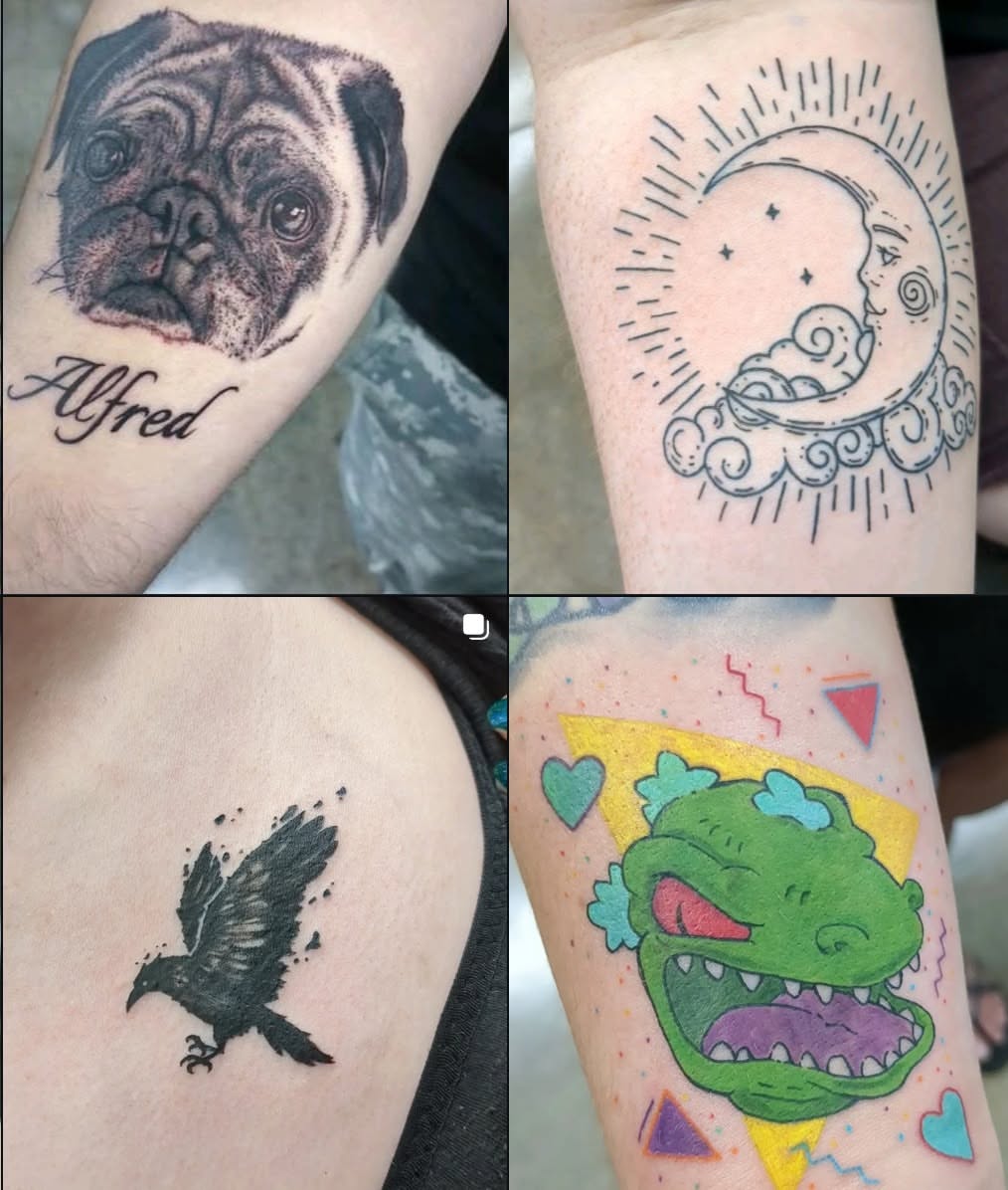Dog realism tattoo on the forearm by Seth Chitwood